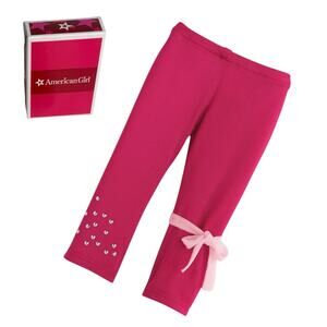 American Girl Isabelle Funky Leggings Pink Bow Metal Studs Doll Dance Pants Box